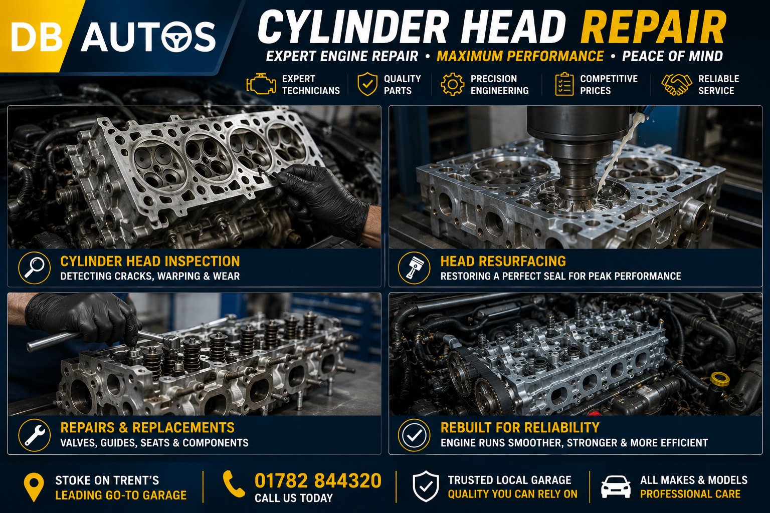 Cylinder Head Repairs — DB Autos, Stoke-on-Trent