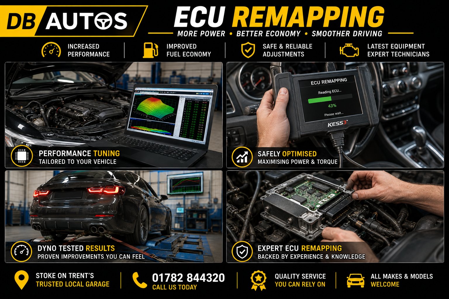 DB Autos ECU Remapping — Stage 1 remapping, performance tuning and diesel/petrol remapping, Stoke-on-Trent