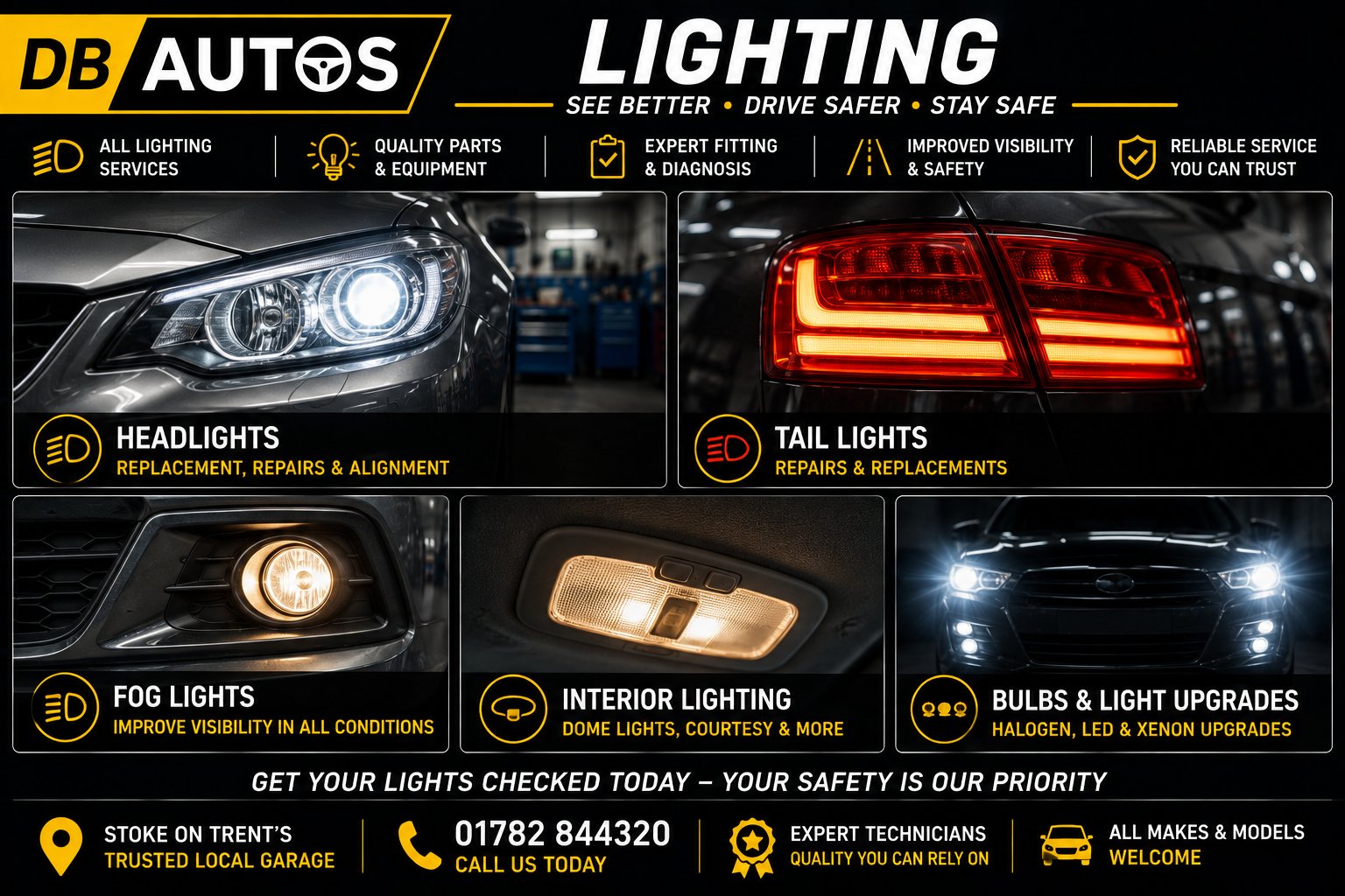 Vehicle Lighting & Electrical Repairs — DB Autos, Stoke-on-Trent